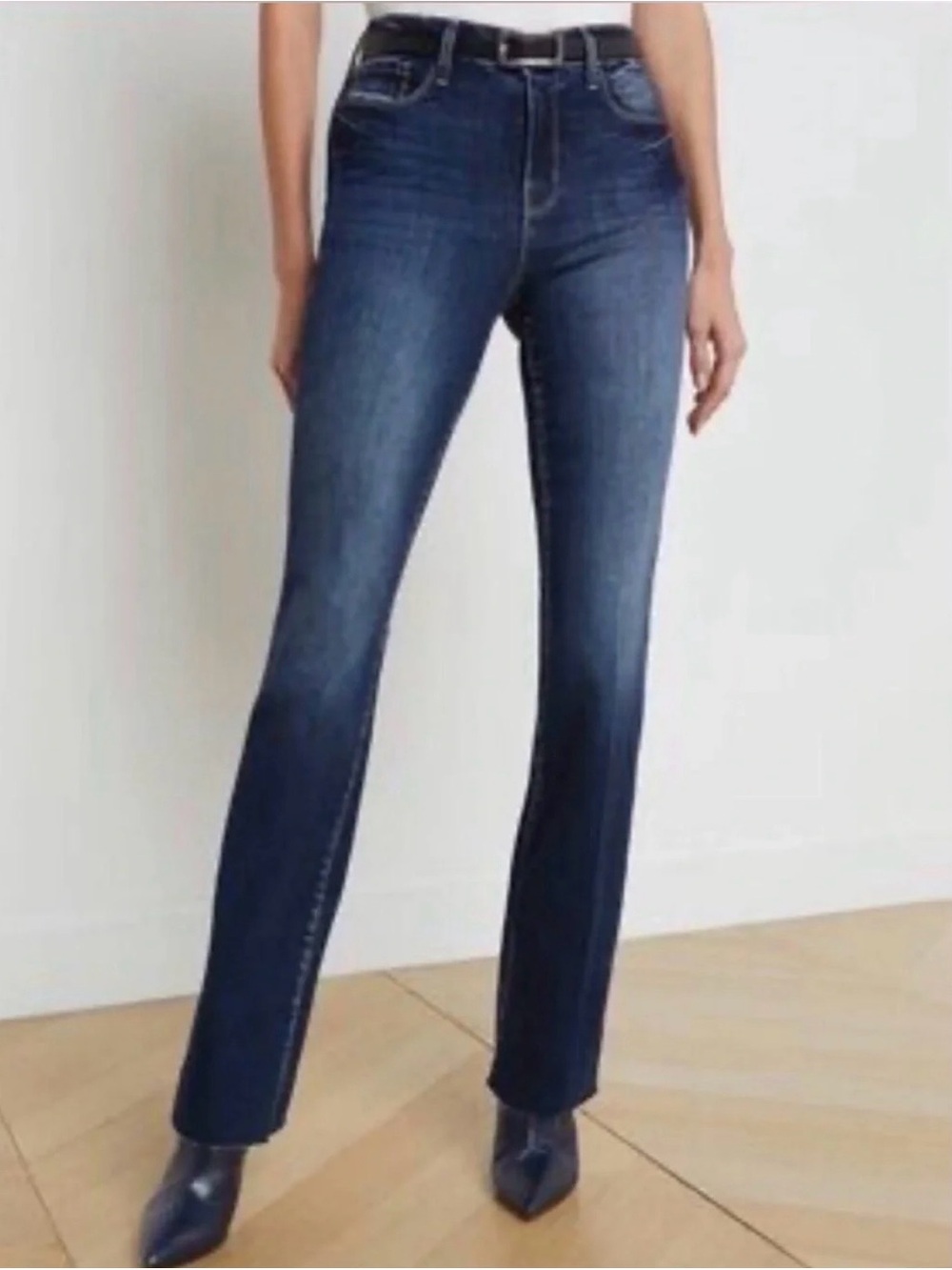 NWT L'AGENCE
Oriana High Rise Slim Straight Jeans in Rich Bleu Jay, Size 25